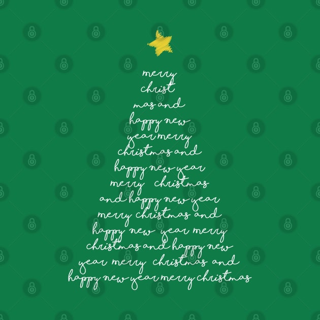 Handwritten typography Christmas tree No2 by kallyfactory