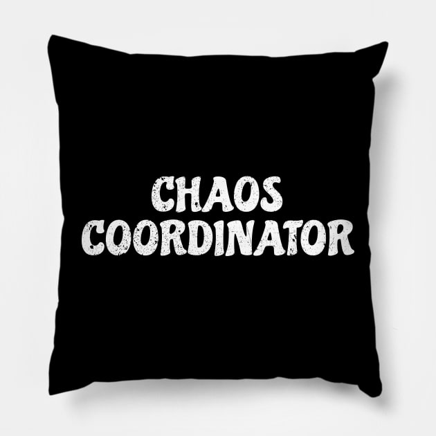 chaos coordinator - white grunge Pillow by SUMAMARU