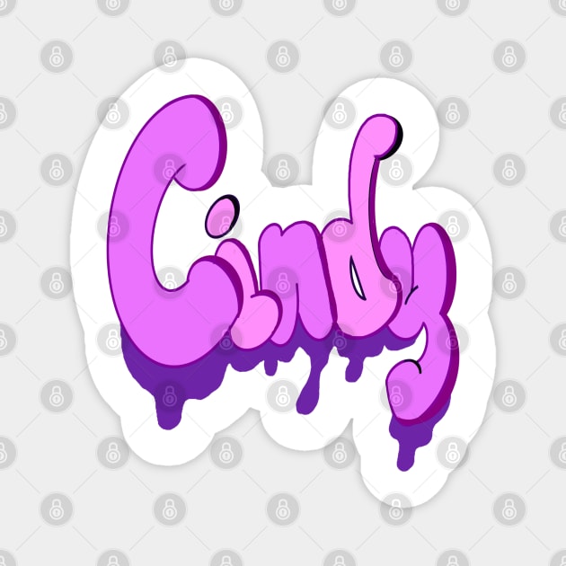 Top 10 best personalised gifts Cindy purple drips personalised personalized  custom name Cindy Magnet by Artonmytee