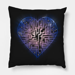 TechHeart (blue/red) Pillow