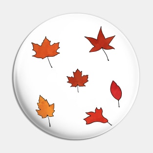 Fall Leaves Watercolor Pin