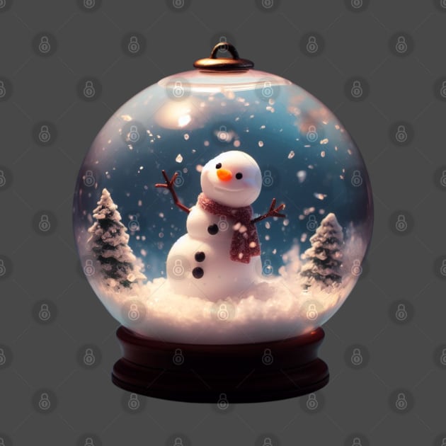 cute snowman in a sphere glass perfect for christmas by maricetak