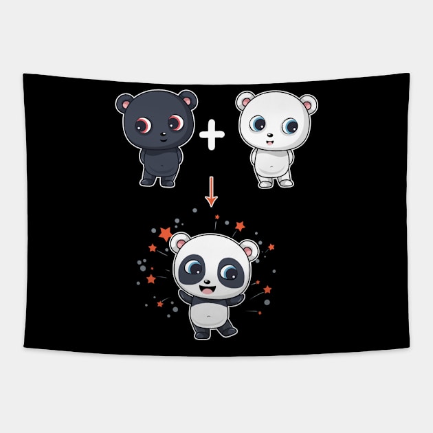 Fusion Bear And Polar Bear To Panda Bear Tapestry by CrissWild