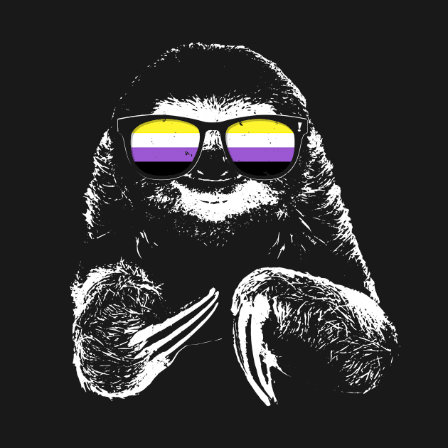 Pride Sloth Nonbinary Flag Sunglasses by wheedesign