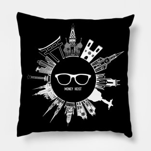 Money Heist Cities - White Version Pillow