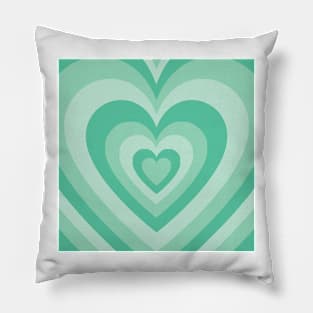 green retro heart Pillow