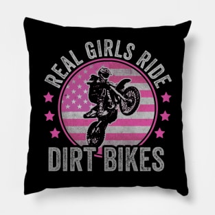 Real Girls Ride Dirt Bikes Funny Dirt Biking Girl Pillow