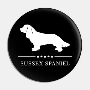 Sussex Spaniel Dog White Silhouette Pin