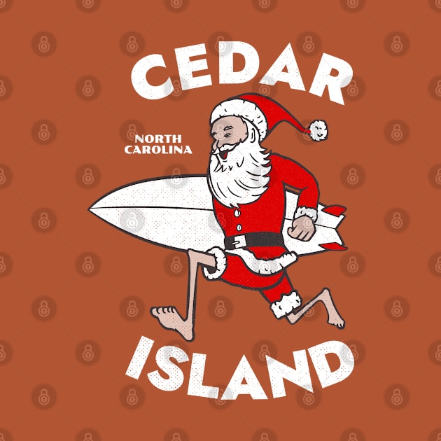 Cedar Island, NC Christmas Vacationing Skiing Santa by Contentarama