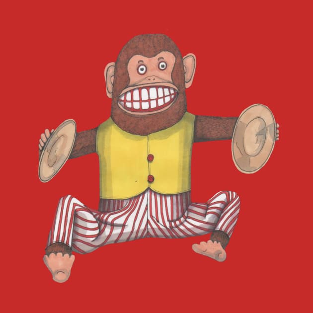 Monkey, Clapping Monkey, Retro Toy. by krisevansart