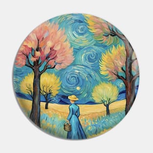 Starry Night Symphony: Van Gogh's Inspired Landscape Pin