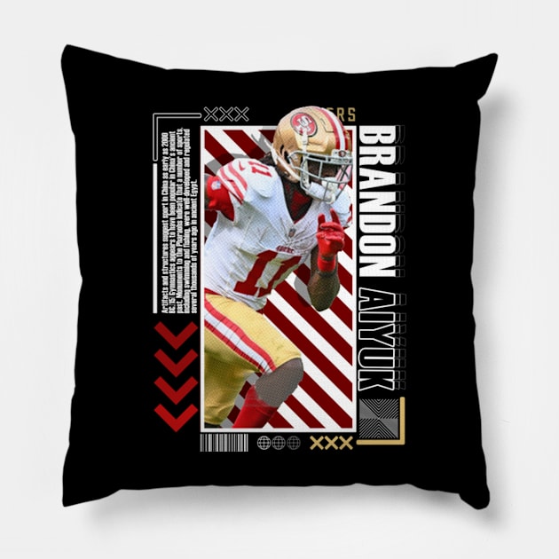 Brandon Aiyuk Paper Poster Version 10 Pillow by art.Hamdan