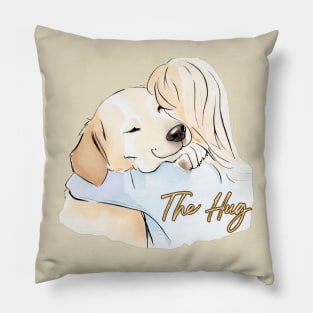 The Hug - Golden Retriever Pillow