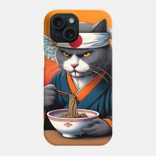 Samurai Cat Kanagawa Wave Phone Case