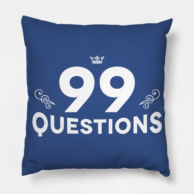 99Q Type Logo (white) Pillow by bobbuel