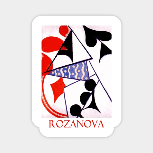 Four Aces (Simultaneous Composition) by Olga Rozanova Magnet by Naves