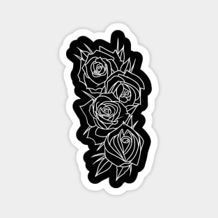 Bold Roses Blk Magnet