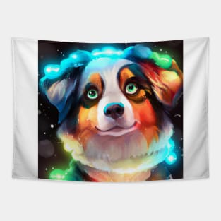 Cute Australian Shepherd Drawing Tapestry