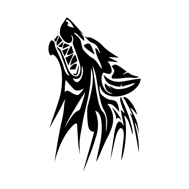 Vector Black and White Wolf by TortillaChief