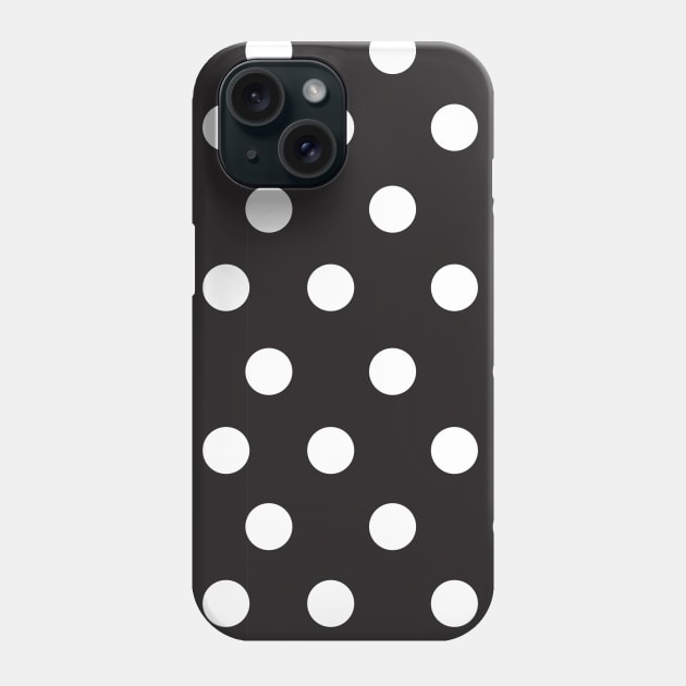 Black and White Large Polka Dot Phone Case by squeakyricardo