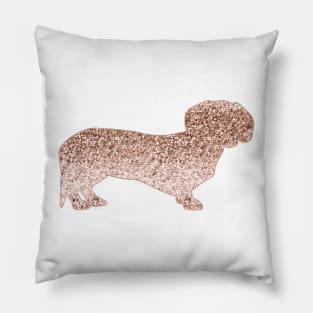 Rose gold glitter Sausage Dog Pillow