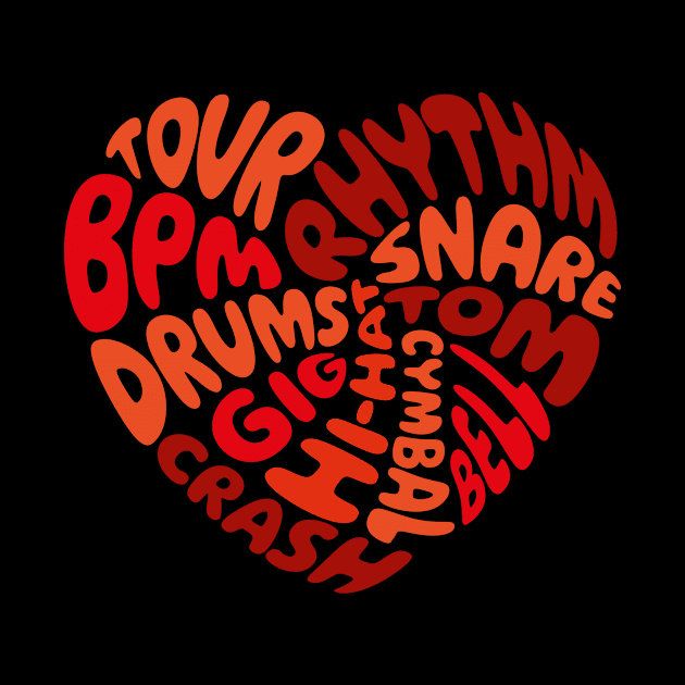 I love drums. Red heart. by I-dsgn