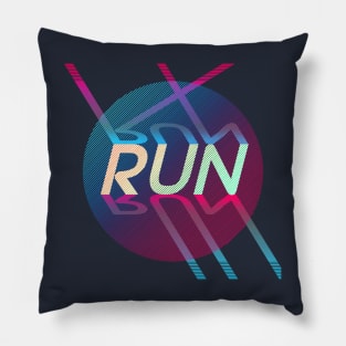 run neon lines Pillow