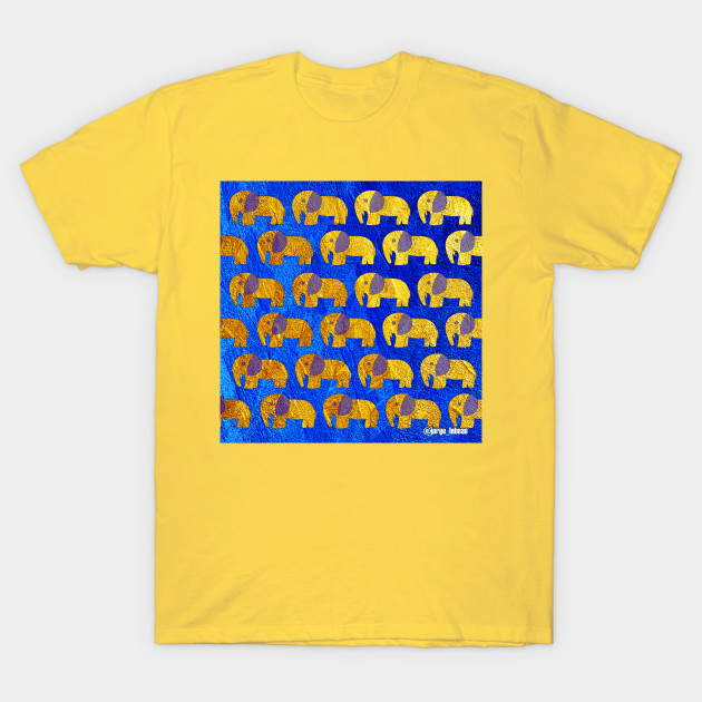 Discover Golden elephant pattern with love ecopop - Elephants - T-Shirt