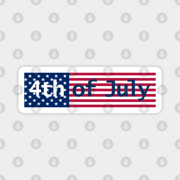 4th of July Typography on Stars and Stripes Magnet by ellenhenryart