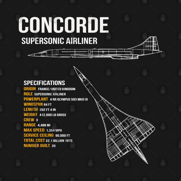 British Concorde Airliner Airplane by Dirty Custard Designs 