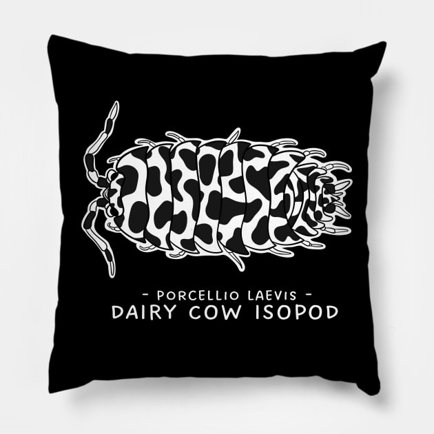 Porcellio Laevis, Dairy Cow Isopod Pillow by ForAnyoneWhoCares