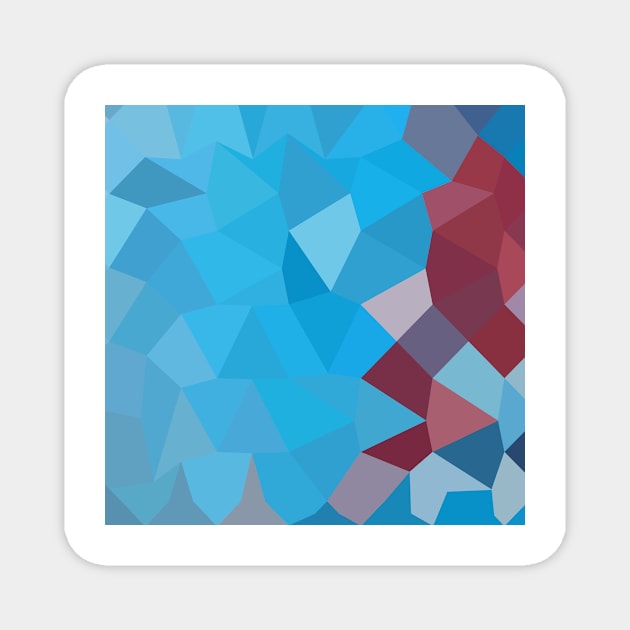 Cerulean Frost Blue Abstract Low Polygon Background Magnet by retrovectors