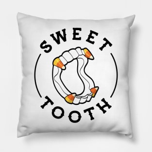 Halloween Candy Corn Fangs Sweet Tooth Pillow