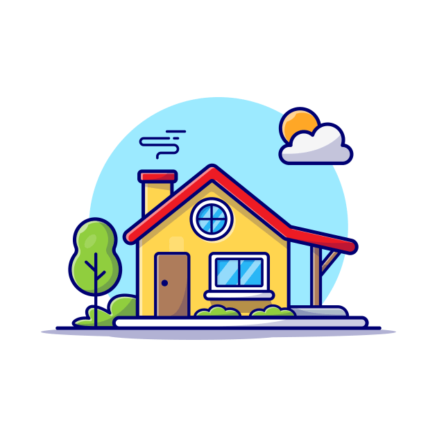 House Cartoon Vector Icon Illustration (2) by Catalyst Labs