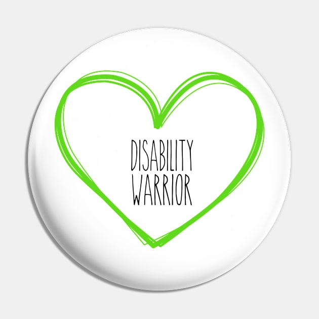 Disability Warrior Heart Support Pin by MerchAndrey