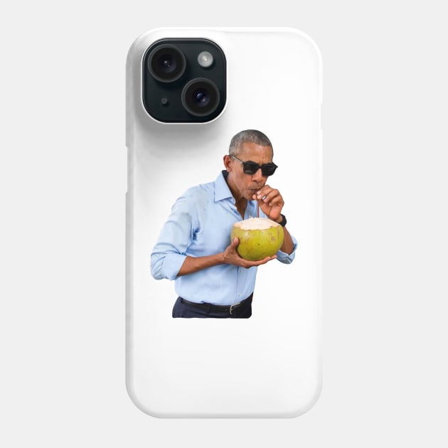 Obama Sipping on a Coconut Phone Case by GrellenDraws