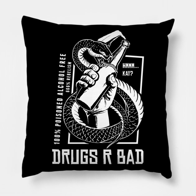 illustration abot drugs r bad Pillow by go212