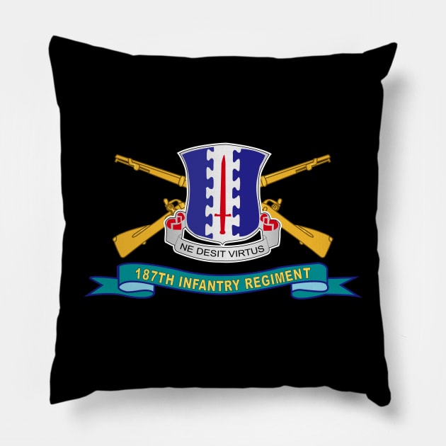 187th Infantry Regiment - DUI w Br - Ribbon X 300 Pillow by twix123844