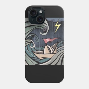 boat caught in the wave Phone Case