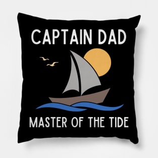 Captain Dad Master of the Tide Sailboat Pillow