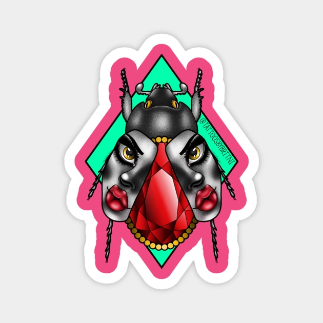 Beetle face Magnet by TattoosByBritni