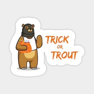 Halloween Bear Burglar Trick or Treat Pun Magnet