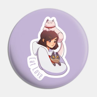 Cat Lady with Hoodie Pin