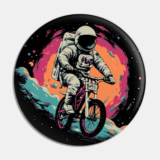 Intergalactic Bike Rider // Astronaut on a Bicycle in Outer Space B Pin