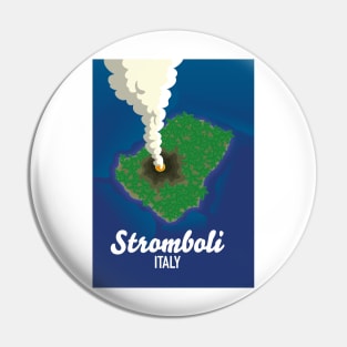 Stromboli Italy travel cartoon map Pin