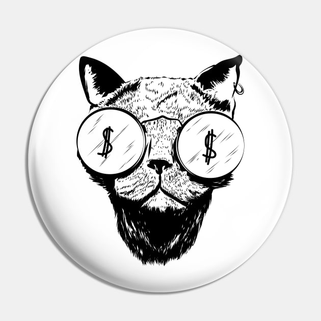 Cat in glasses Pin by Mammoths