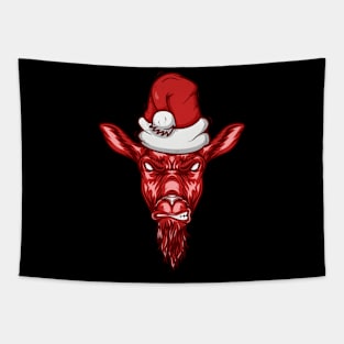 red evil  goat santa Tapestry