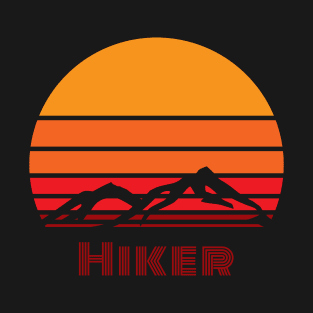 Hiker Vintage Retro Sunset T-Shirt