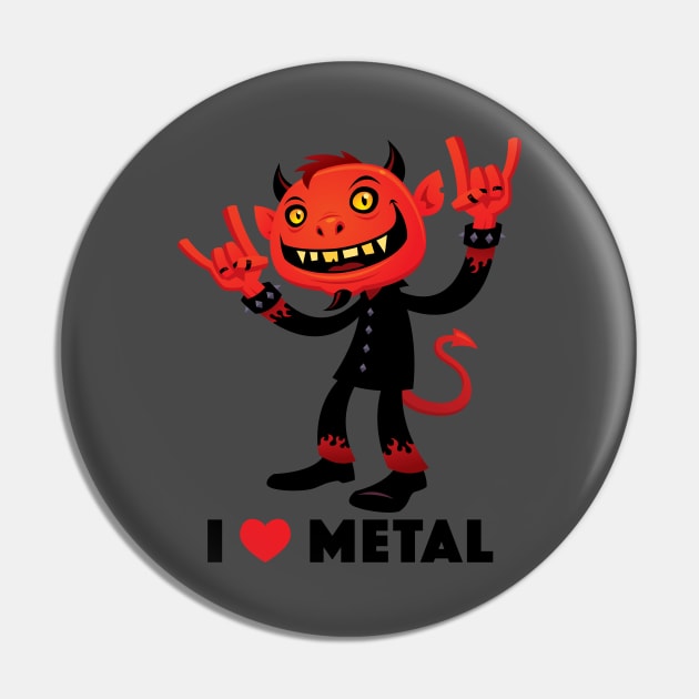I Love Metal Devil Pin by fizzgig