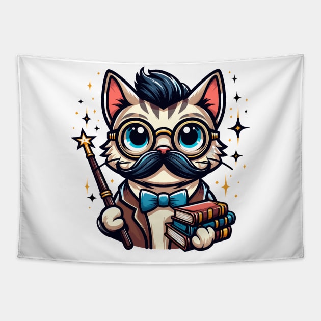 Nerdy Cat Tapestry by Graceful Designs